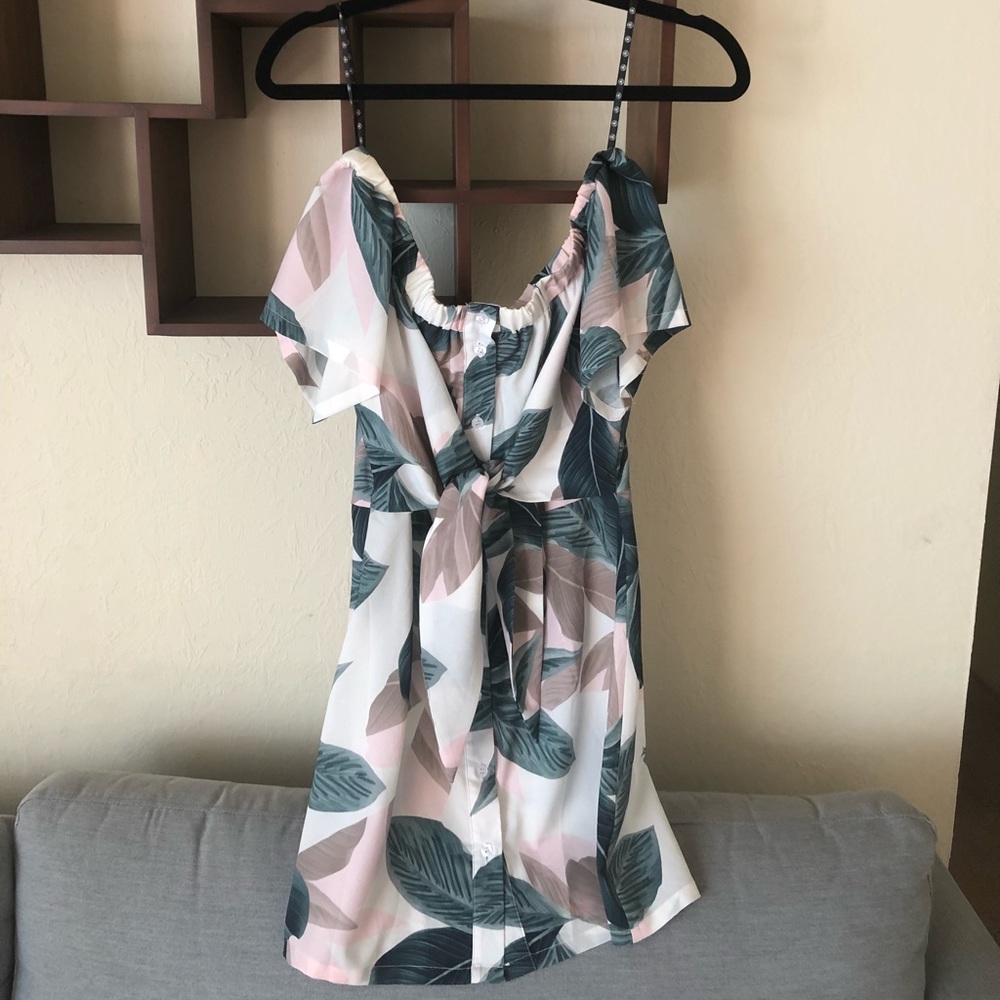 Off the shoulder tropical dress